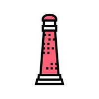 lighthouse coastline building color icon vector illustration