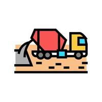 concrete mixer truck color icon vector illustration