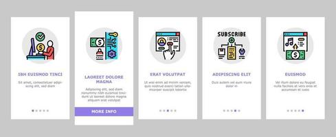 Subscription Content Onboarding Icons Set Vector