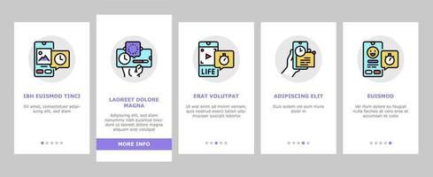 Ephemeral Content Onboarding Icons Set Vector