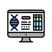 computer research genetic molecule color icon vector illustration