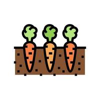 garden with growing carrot color icon vector illustration