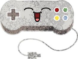 retro illustration style cartoon game controller vector