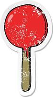 distressed sticker of a cartoon lollipop vector