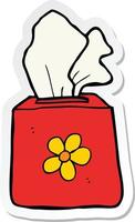 sticker of a cartoon tissue box vector