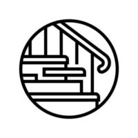 ilustración de vector de icono de línea de restauración de escalera