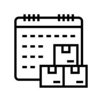 date and time supply line icon vector illustration