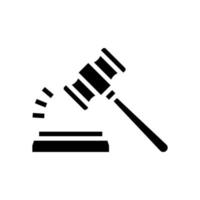 judge hammer glyph icon vector illustration