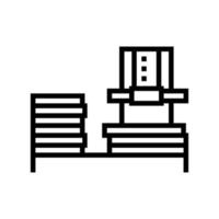 plywood factory equipment line icon vector illustration