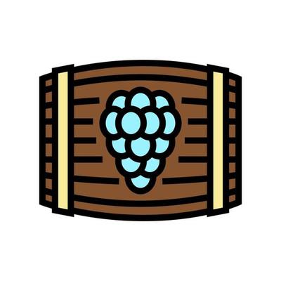 wine barrel color icon vector illustration
