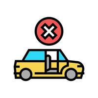 prohibition to get in stranger car color icon vector illustration