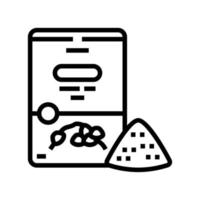 buckwheat flour bag line icon vector illustration