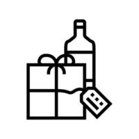 alcoholiv drink gift line icon vector illustration