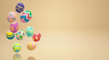 Easter egg  3d rendering for holiday content. photo