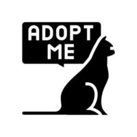 cat talk adopt me glyph icon vector illustration