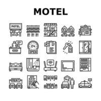 Motel Comfort Service Collection Icons Set Vector