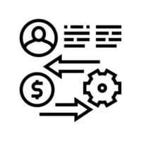 exchange money for work line icon vector illustration