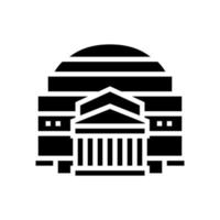 pantheon ancient rome building glyph icon vector illustration