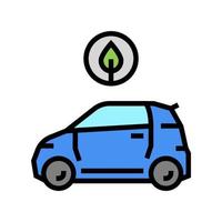 Ilustración de vector de icono de color de transporte de coche ecológico