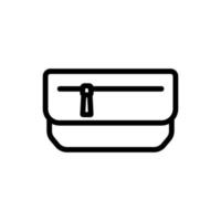 wallet with zipper icon vector outline illustration