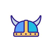 helmet with horns icon vector. Isolated contour symbol illustration vector