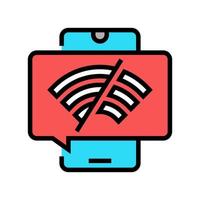 wifi desconectado teléfono móvil color icono vector ilustración