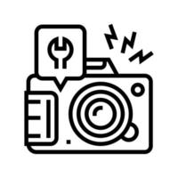 icono de línea de reparación de cámara de fotos ilustración vectorial vector