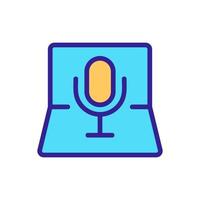 microphone, laptop icon vector. Isolated contour symbol illustration vector