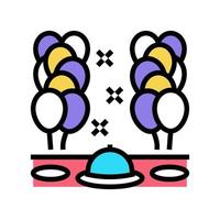 cena fiesta globo decoración color icono vector ilustración