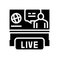 world live news glyph icon vector illustration