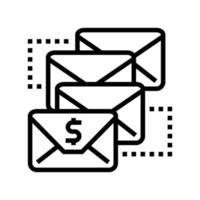email sequence line icon vector illustration
