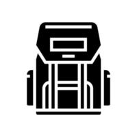 hiking backpack for hunting glyph icon vector illustration