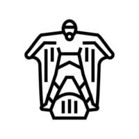 wingsuit sportsman line icon vector illustration