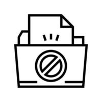 file didn't save in online folder line icon vector illustration