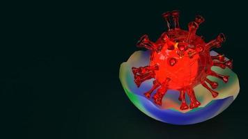 virus in world crack 3d rendering for medical content. photo