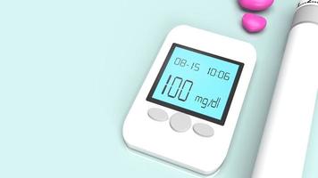 Blood Glucose Meter to test  diabetes for medical content 3d rendering. photo