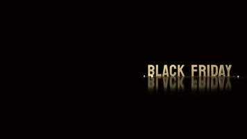 texto de oro de viernes negro sobre fondo negro para la representación 3d de contenido de compras. foto