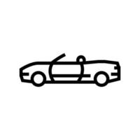 Ilustración de vector de icono de línea de coche convertible