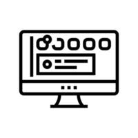 social page computer screen line icon vector illustration