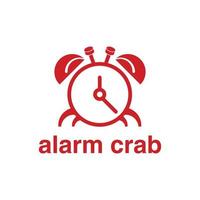 plantilla única de vector de logotipo de alarma de cangrejo