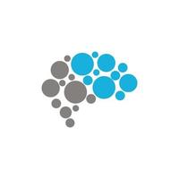 abstract doted brain logo icon template vector