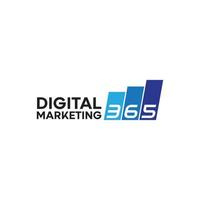 365 digital marketing logo with profit bar vector