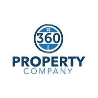 plantilla de logotipo de empresa de propiedad de círculo 360 vector