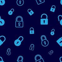 blue simple lock seamless pattern vector