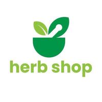 green herb medical logo vector template