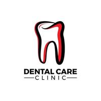 red and black dental care clinic logo vector