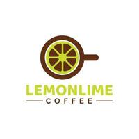 lemon lime coffee shop logo vector template