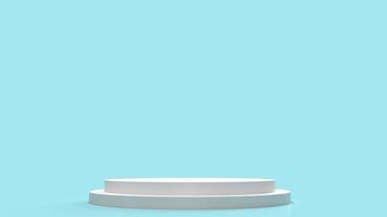 white Podium platform on blue background 3d rendering. photo