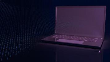 notebook and digital number for technology content 3d rendering photo