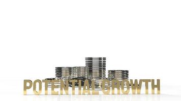 gold text  potential growth on white background for business content 3d rendering. photo